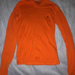 Orange long sleeve Polo